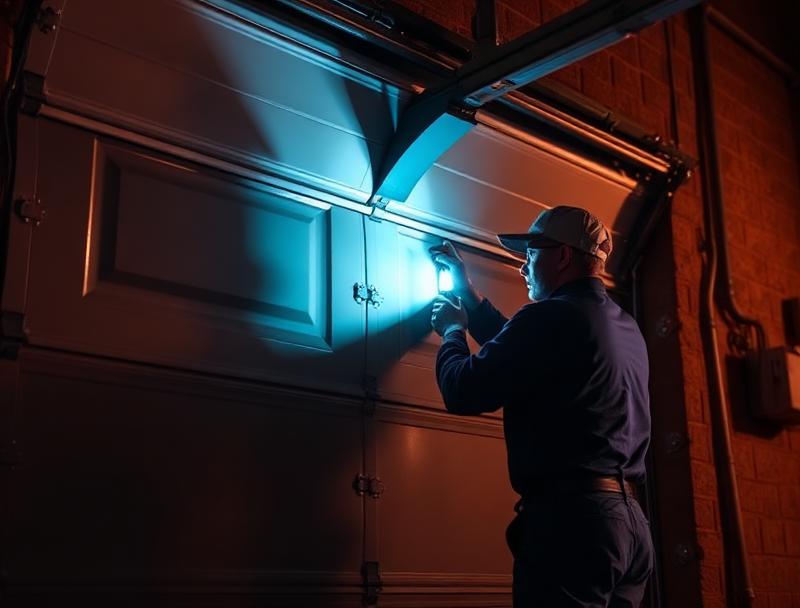 Emergency garage door repair service at night